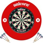 Unicorn Dartboard and Backboard Surround | Striker | Sisal Bristle Board and Lightweight Injection Moulded EVA Plastic Surround | with 2 Sets of Darts