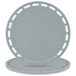 Smithcraft- Silicone Trivet Mat for Pots and Pans Big Round Silicone Pot Holder Hot Pads Trivets for Hot Dishes and Pots, Hot Mats for Countertop Tables Spoon Rest Set of 3 (Grey)