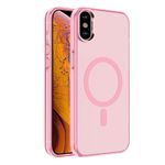 S. Tedazo Magnetic Case for iPhone Xs Max (6.5 inch) compatible with Magsafe,[Not Yellowing] Slim Thin Shockproof Phone Case-Pink