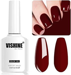 Vishine Dark Red Gel Nail Polish, 16ml Soak Off Gel Polish, UV Light Cure for Nail Art DIY Manicure at Home, Dark Red Cherry M114