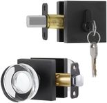 newliplace Exterior Glass Door Knob with Single Cylinder Deadbolt Lockset, Entry Crystal Door Knob with Deadbolt, Front Door Lock Set, Crystal Front Door Handle and Deadbolt Set, Oil Rubbed Bronze