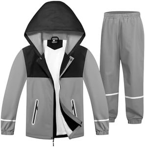 SWISSWELL Kids Rain Suit Boys Youth Waterproof Rain Gear Breathable Reflective Raincoat and Pants