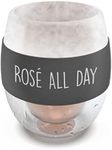 GALVANOX Freezer Chilled Stemless Wine Glass, Double Walled Insulated Frozen Chiller Cup (8.5oz) Fun Wine Lover Gift for Women/Her Rose All Day (Gift Boxed)