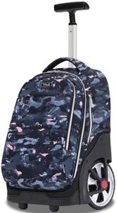 NEW TILAMI 19 Inch Rolling Backpack for School Stair-Climbing, Grey Doodle