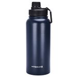 Hydrate Stainless Steel Water Bottle Insulated - 1L - Leak-Proof Design and Convenient Handle - Thermal Water Bottle Metal - Double Vacuum Insulation for School, Work, or Adventure - Navy Blue