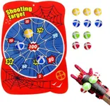 Dart Board for Kids, Spider Dartboards with 10 Velcro Sticky Balls and 1 Web Shooter, Spidy Indoor Outdoor Sport Fun Party Play Game Toys Birthday Gifts for 3-12 Years Old Boys and Girls