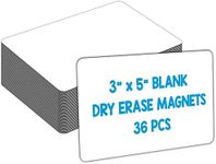 IMAGAME Dry Erase Magnets, Blank Magnetic Dry Erase Labels, 36-Pack, Erasable Magnets for Whiteboard, Multipurpose White Magnetic Labels to Write On for Classroom, Home, Education, Office, 3" x 5"