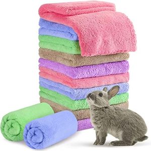 10 Pieces Guinea Pigs Blankets Hamster Fleece Cage Liners Soft Guinea Pig Accessories Small Animal Pet Blanket Sleep Bedding Mats Pet Supplies for Dog Puppy Cat (Mixed Colors, 13.8 x 29.5 Inch)