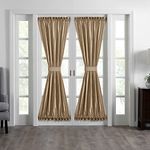 Elrene Home Fashions Colette Faux-Silk French Door Window Panel, 54 in x 72 in (1 French Door Panel), Gold