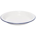 Highlander Deep Enamel Plate Camping Cooking Eating, White, One Size