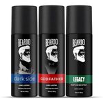 Beardo Perfume Deo Spray - GODFATHER, LEGACY & DARK SIDE Deodorant for Men (150ml x 3) | Spicy, Woody, Fresh Notes Body Spray | Long Lasting Deo for Men | Gift For Brother | Gift For Friends