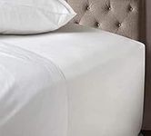 noah's Linen Extra Deep Fitted Sheet Double Size White 100% Cotton 200 Thread Count 200 TC Percale 40cm/16 Inches