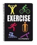 BookFactory Fitness Journal/Workout Journal/Exercise Journal/Log Book, 120 pages - 5" x 7" (Pocket Sized Book), Thick Translucent Cover, Wire-O Binding (JOU-120-57CW-A (Exercise))