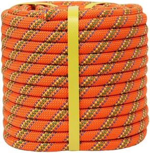 YUZENET Braided Polyester Arborist Rope (3/8 inch X 100 feet) High Strength Outdoor Rope for Tree Climbing Hiking Camping Swing, Orange