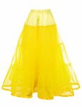 Honeystore Women's Wedding Underskirt Long Ballet Tutu Skirt Full Petticoat Slip Yellow S