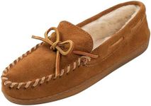 Minnetonka Women's Hardsole Pile Lined Slipper,Brown,9 M US