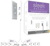 Sleek Socket Original & Patented Ultra-Thin Outlet Concealer with Cord Concealer Kit, Flat Extension Cord with Multi Outlets Power Strip, Ideal for Home Improvement, Hide Bulky and Messy Cords