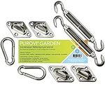 Purovi® Shade Sail Fixing Hardware Kit | Easy Mounting Set | Galvanized Stainless Steel | Strong and Safe