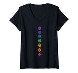 Womens Chakra, buddhism, swirl, rainbow, yoga, symbol, spirituality V-Neck T-Shirt