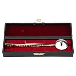 Garosa Mini Trumpet Boxed Top Grade Gift Mini Musical Instrument Model Miniature Flute Replica with Stand and Case Gold Plated Instrument Model Musical Ornaments 5.9 * 1.3 * 1.3in