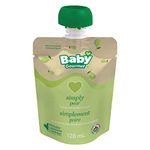 Baby Gourmet Organic Puree Baby Food Pouches - Simply Pear - No Added Sugar or Salt, Non GMO, No Fillers, Gluten Free, Kosher (128ml) 12-Pack