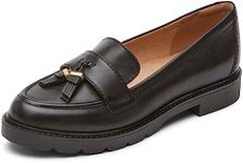 Rockport Women's Kacey Tassel Loafer Flat, Black Leather, 11