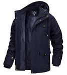 MAGCOMSEN Winter Jackets for Men Fleece Lined Parka Jacket with Hood Multi Pockets Military Coat Heavyweight Outwear