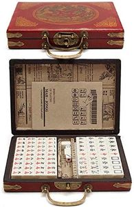 Roloiki Chinese Numbered Mahjong Set 144 Tiles Mah-Jong Set Portable Chinese Toy with Box