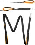 Mighty Paw Dual Handle Dog Leash - Reflective for Night Safety - Padded Leash - Dog Leash with Two Handles - Dog Leash with Carabiner Clip - Traffic Handle Leash - 6 Feet Long Dog Leash (Black/Orange)