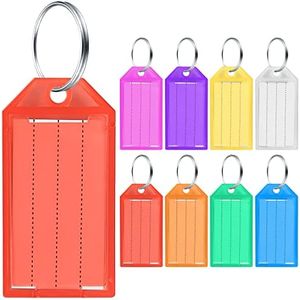 32 Piezas Llaveros Plastico, Etiquetas Llaves Identificador, Etiquetas para Llaves Escribible, para Equipaje Marcar Llaves Maletas Mascotas Hotel Oficina, 8 Colores