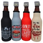 BBQ Smoker Gifts for Men - Barbecue Meat Smoking Gifts for Dad, Useful Gifts for Men Who Have Everything,Insulated 12 oz Bottle Coozie w Zipper,Built-In Removable Opener,Bottle Cooler Insulator Sleeve