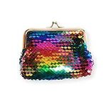 Ladies Girls Reversible Sequin Coin Wallet Pouch Money Purse Card Holder Gift UK (Rainbow)