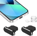 Mizi [2 Pack] Metal Anti Dust Plug, Protect Charging Port from Dust and Moist with Storage Box and Cable Clip Holder for iPhone 14 13,12,11,X,Xs,8,7, Plus, Max, Pro, Mini, iPad, AirPod - Black