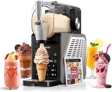 Slushie Machine, 85oz Ice Cream Machine & Slushy Machine for home, with LED Display, 6 Preset Programs for Margaritas, Frappés, Milkshakes, and Soft Serve, Automatic Cleaning, No Ice Needed