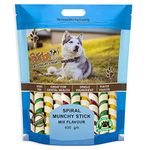 Petrix Flavored Spiral Munchy Sticks- 400g, Dog Chew Sticks, for Healthy Teeth and Gums | All Life Stages & All Breeds-Dog Treats (Mix)