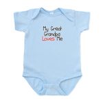 CafePress - My Great Grandpa Loves Me Baby Onesie - Cute Infant Bodysuit Baby Romper Sky Blue