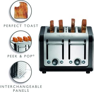 Dualit Architect 4-Slice Toaster – Stainless Steel, Modern Design