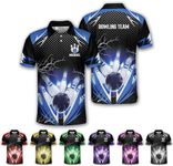 PRIMESTY Personalized Bowling Shirts for Men Custom Name and Team Name Bowling Polo Shirts Bowling Jerseys Size S-5XL