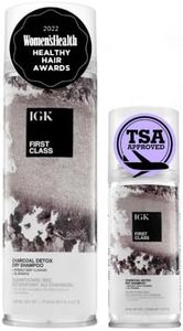 IGK FIRST CLASS Charcoal Detox Dry Shampoo Travel Bundle | Volume + Soothes Scalp + Balance Oil | Vegan + Cruelty Free | (6.3 Oz + 2 Oz)