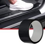 Car Door Edge Guards Carbon,Fiber Car Wrap Film 5D Gloss Black Vinyl Automotive Wrap Film Self-Adhesive Car Door Sill Protection Film Anti-Collision Fits for Most Car (2.7In x 33Ft, Black)