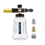 DANCINGBOAR Snow Foam Lance Foam Cannon for Karcher K Series K2 K3 K4 K5 K6 K7 Pressure Washer, 1L Soap Dispenser with Adjustable Spray Nozzle and New Generation Connector (Black & Yellow)