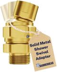 HammerHead Showers® Solid Metal Shower Head Swivel Ball Adapter, Brushed Gold | Adjustable Pivot Ball To Adjust Showerhead Angle | Universal Connector Joint Fits Fixed, Hand Held & Rain Shower Heads