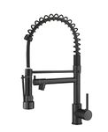 AIMADI Kitchen Faucet, Black Kitchen Faucet with Pull Down Sprayer - Commercial Single Handle Spring Kitchen Sink Faucet