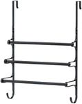 CANYAVE Over The Door Towel Rack, Over Door Towel Rack for Bathroom Door, Triple Towel Storage Holder with Hooks (Matte Black, 17.32" L)