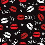 Kiss Outdoor Fabric by The Yard,Feminine Red Lips Upholstery Fabric for Chairs,Women Sexy Mouth Lipstick Fabric for Home DIY Projects,10 Yards,(L920*W150cm) Black White