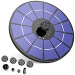 AISITIN 3.5W Solar Fountain Pump with 1500mAh Backup, Circle Solar Water Pump Floating Fountain, 6 Nozzles, for Bird Bath, Fish Tank, Pond Garden