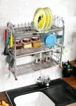 AMOL® Premium Stainless Steel Dish Rack | Cutlery Stand | Glasses Holder | Wall Hanging| Plate Rack | Organizer Utensil Kitchen Rack