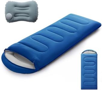 Sleeping Bags for Adults & Kids Lightweight Waterproof 3-4 Season Warm with Inflatable Pillow–Compact Portable Sleeping Bag for Cold Weather Camping, Hiking, Travel, Indoor/Outdoor Use