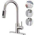 CREA Kitchen Sink Faucet, Pull Out Water Filter Purifier Faucets, 3-Way RO Drinking Water Faucet for Kitchen Bar Sink, Brushed Nickel (Without Water Filtration Device)