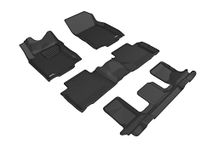 3D MAXpider Custom Fit KAGU Floor Mat (BLACK) for 2014-2020 NISSAN ROGUE - 1ST ROW 2ND ROW 3RD ROW